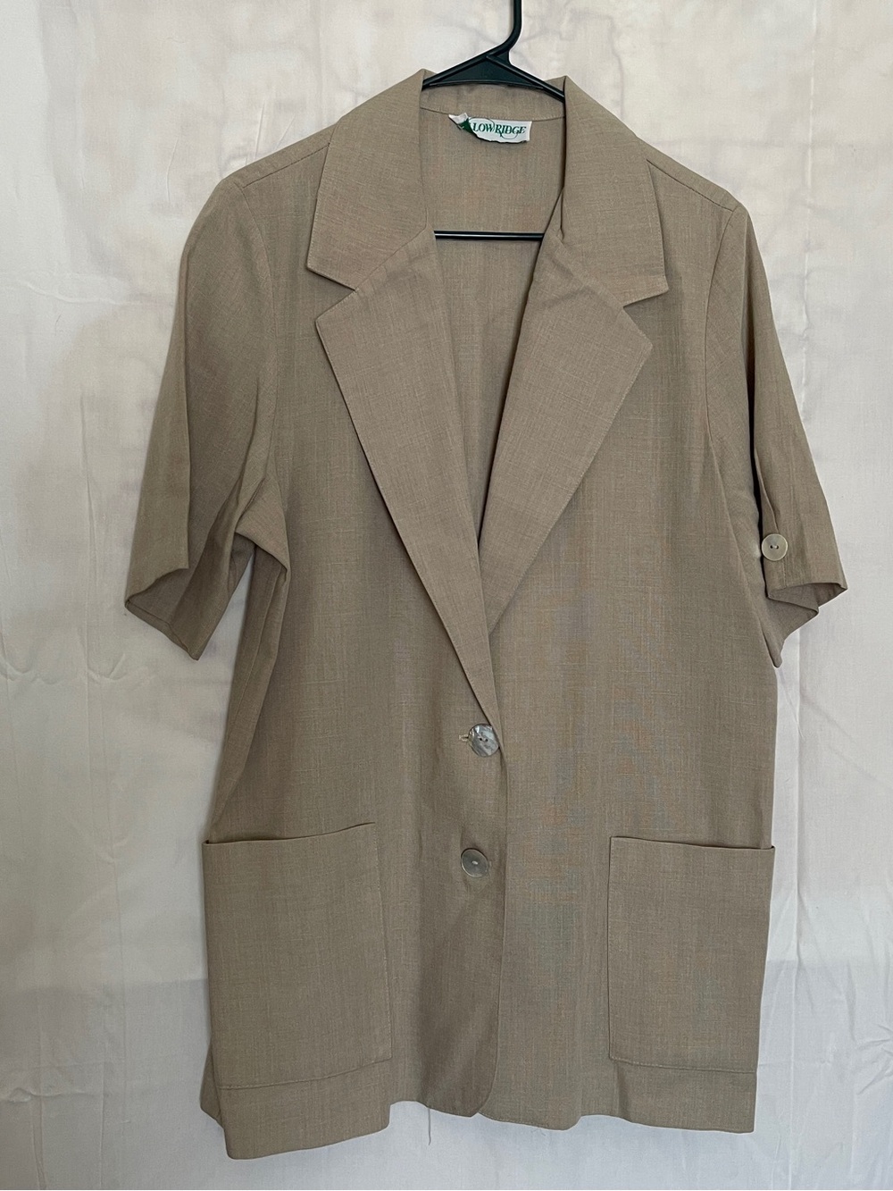 Vintage Willow Ridge Beige Label Linen-Texture Fabric Sz 16